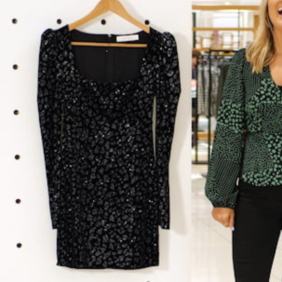 Velvet square neck mini dress Nordstrom - Picture 8 of 8